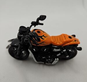 Orange and Black Toy Motorcycle Keychain